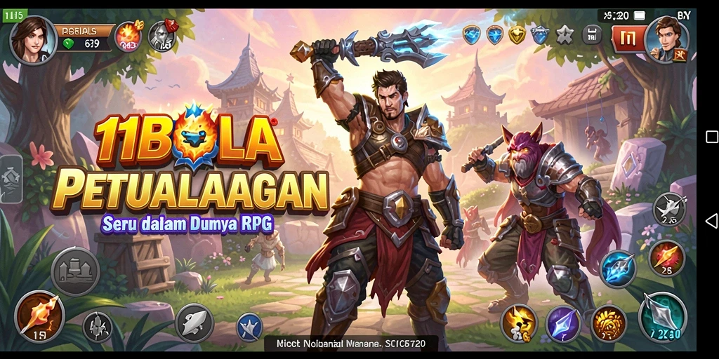 Screenshot gameplay 11BOLA menampilkan pertempuran epik di dunia RPG.