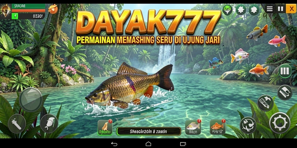 Screenshot utama <strong>DAYAK777</strong> menampilkan gameplay seru memancing di laut.