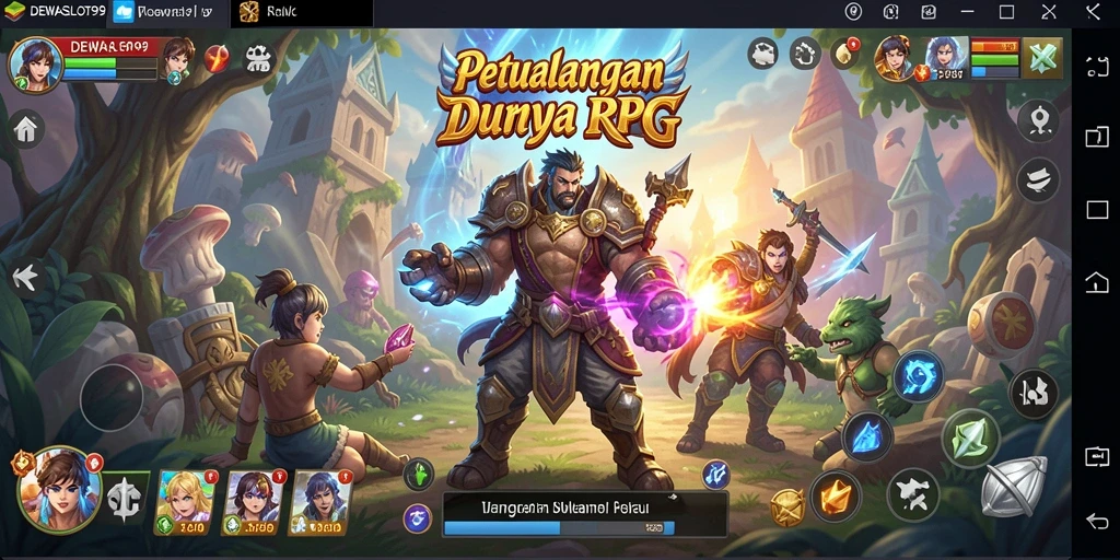 Tampilan gameplay DEWASLOT99 yang memukau dan penuh aksi RPG.