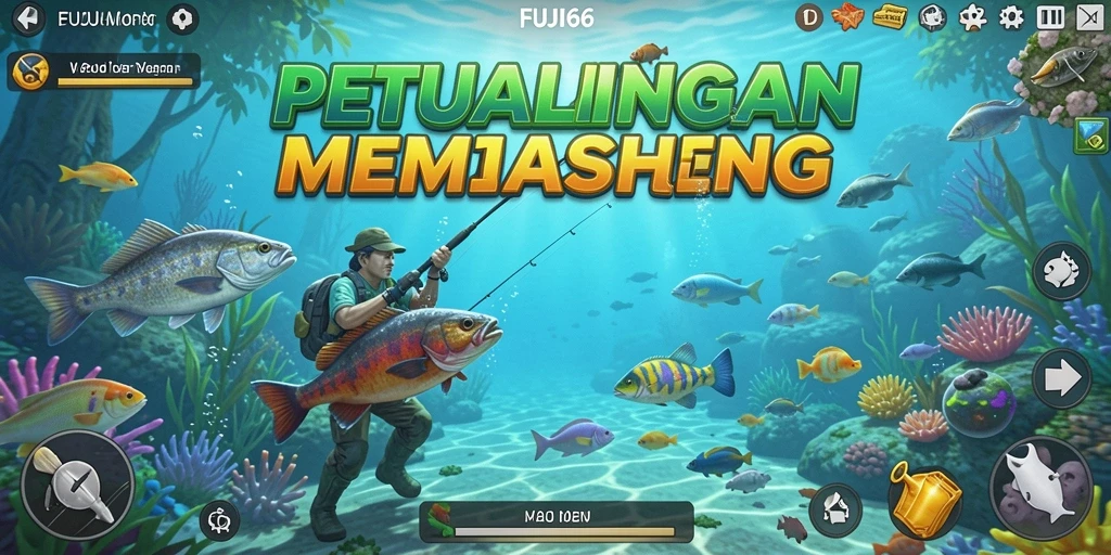 Tampilan gameplay FUJI66 menampilkan aksi memancing yang seru dan menantang.
