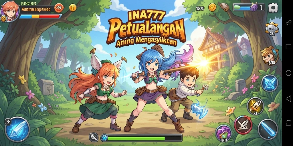 Tampilan gameplay <strong>INA777</strong> yang penuh warna dan dinamis.