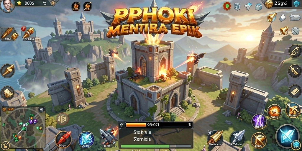 Tampilan gameplay PPHOKI menampilkan aksi seru dalam pertahanan menara.