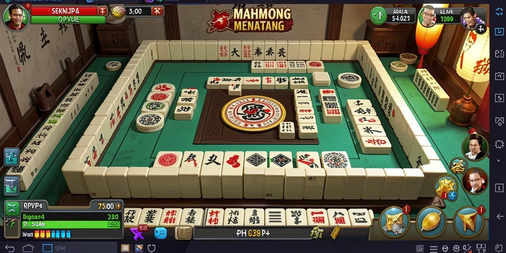 Tangkapan layar utama RPVIP4 menampilkan gameplay Mahjong yang menarik.